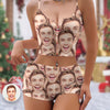 Custom Funny Face Appliques Notched Neckline Lingerie Set LM32 893907