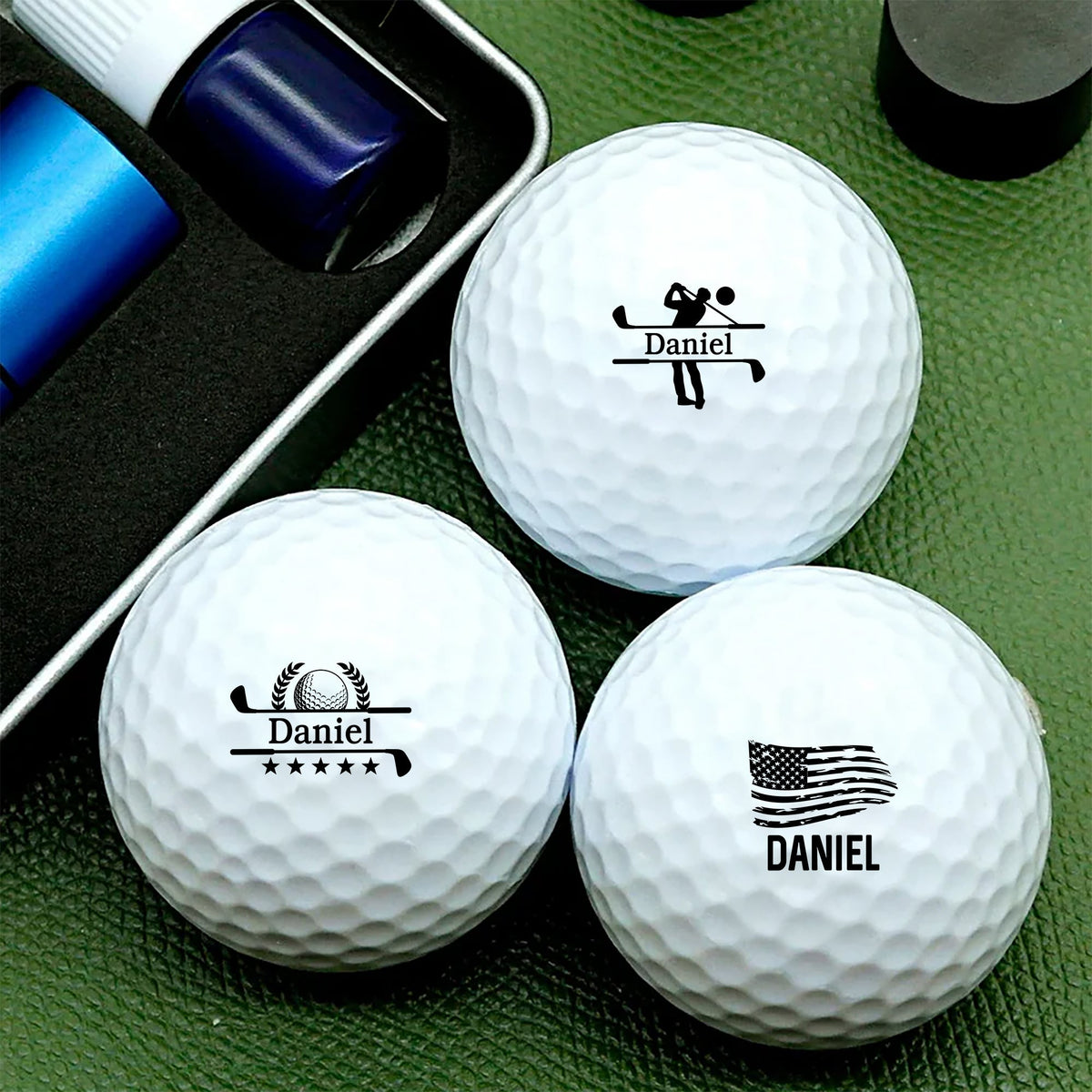 Personalized Golf Ball Stamp Box, Personalized Golf Stamps, Gift for Golfer, Groomsmen Golf Gifts HO82 900830