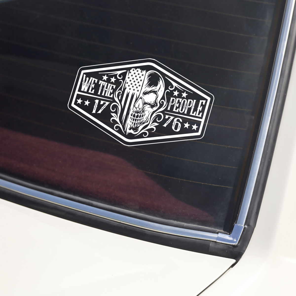 Patriotic We the People USA Flag Skull America 1776 Car Window Decal Sticker HA75 898966
