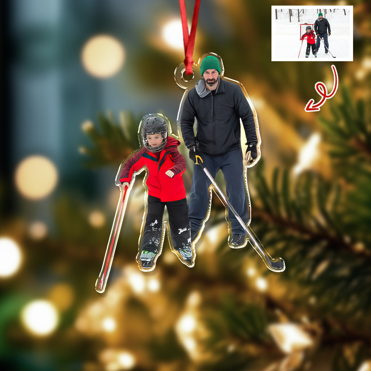 Frozen Bonds - Personalized Acrylic Ornament Gift For Ice Hockey Lovers HO82 900170