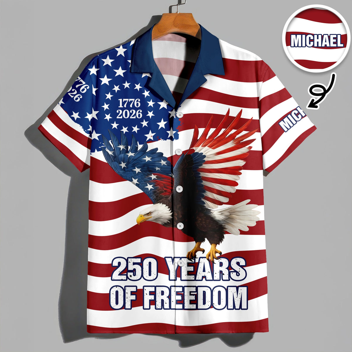 Personalized 250 Years of Freedom Flag, 1776–2026 Eagle Betsy Hawaii Shirt HO82 901202