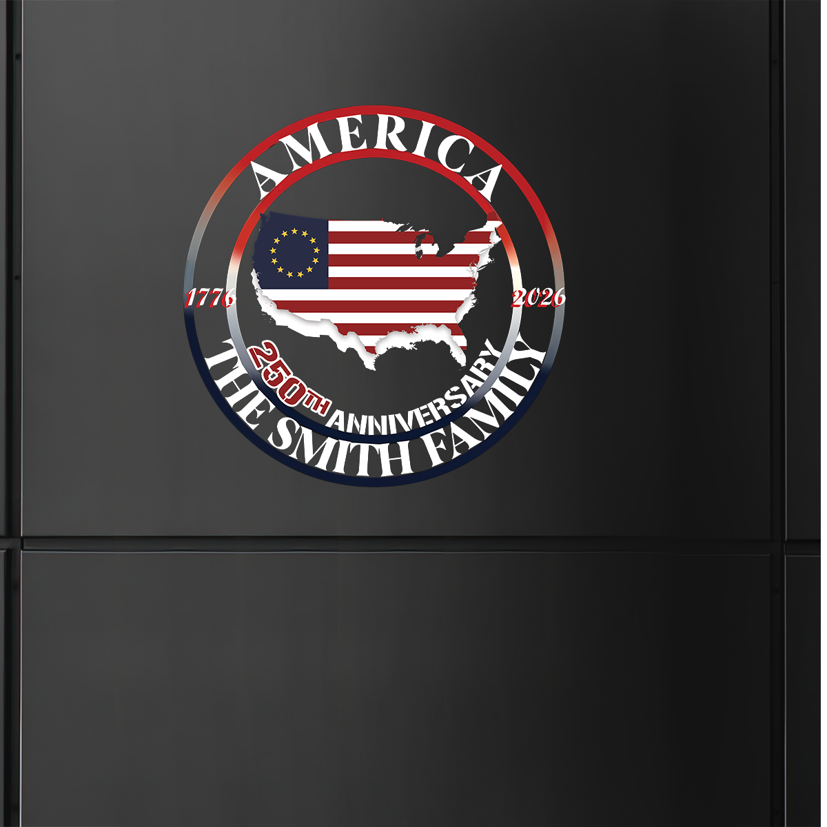 Personalized Family Name America 250th Anniversary Monogram Metal Sign HA75 920032