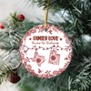 Personalized Family Love Knows No Distance Toile De Jouy Style Ceramic Ornament HO82 894834
