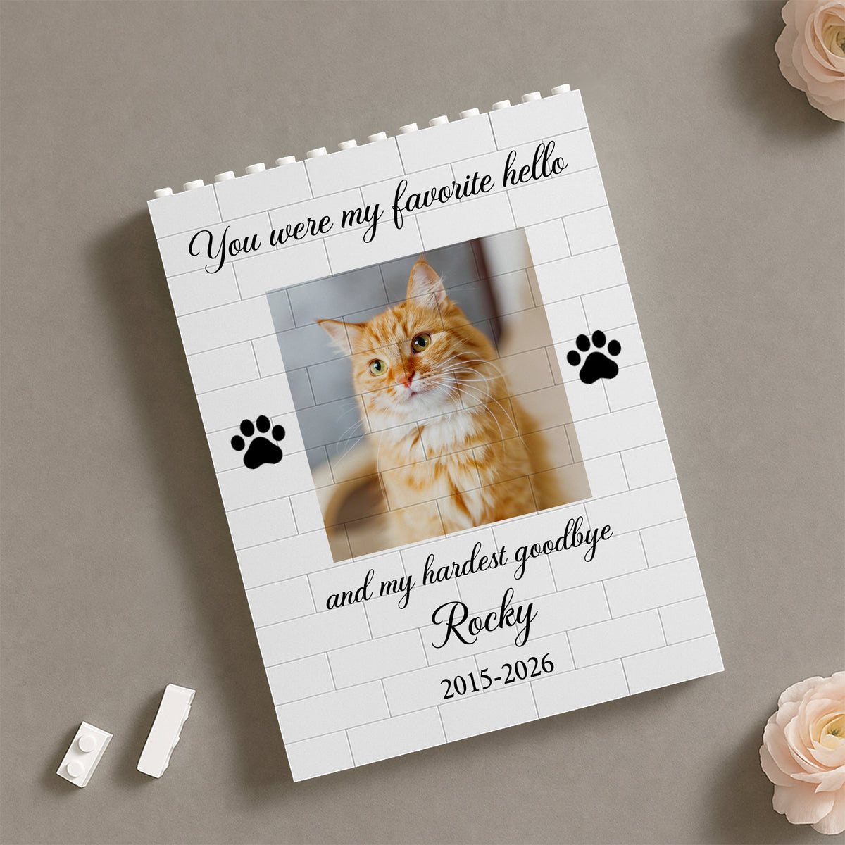 Custom Photo You Were My Favorite Hello And My Hardest Goodbye Memorial Building Block HA75 920518