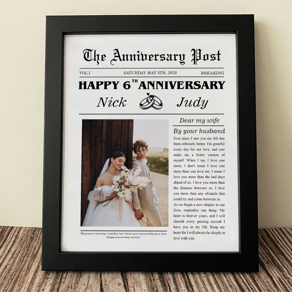 Custom Photo The Wedding Post Picture Frame Gift For Husband, Wife TH10 898239