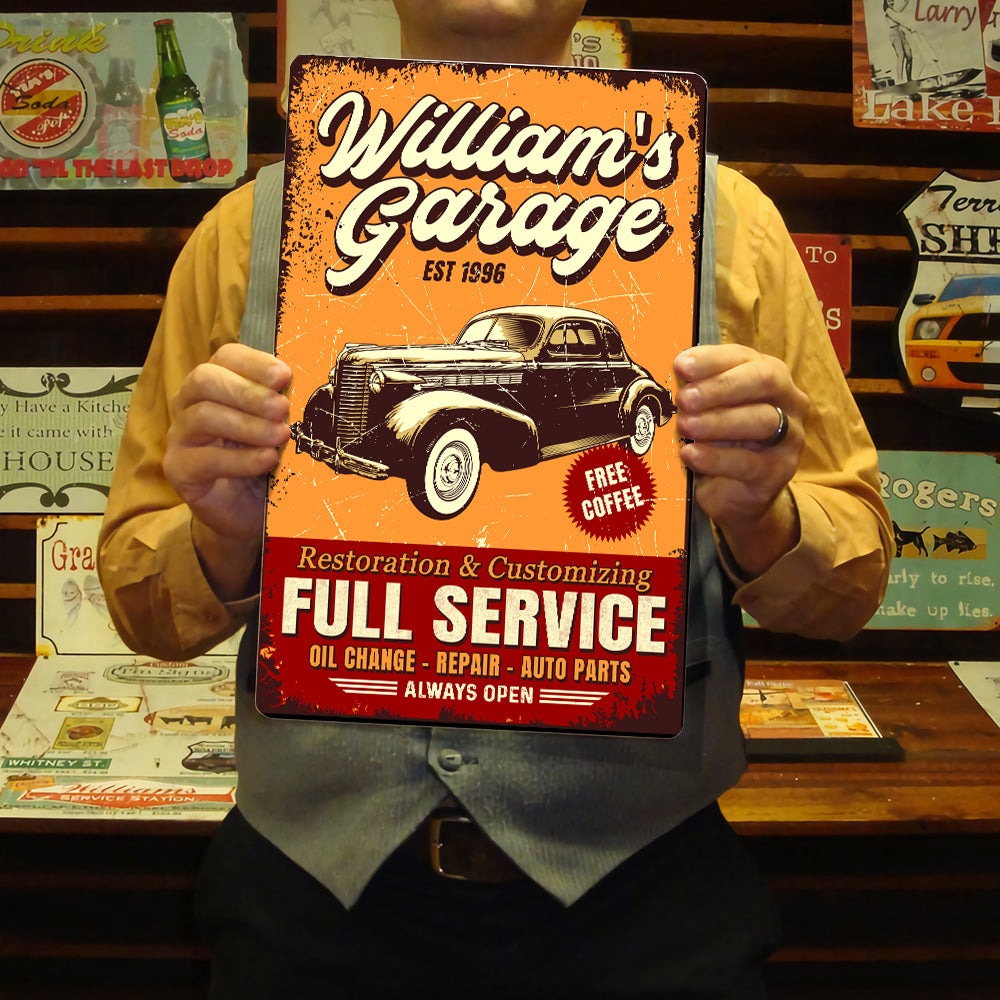 Custom Photo Garage Signs Personalized Full Service Car Metal Sign CH07 899124
