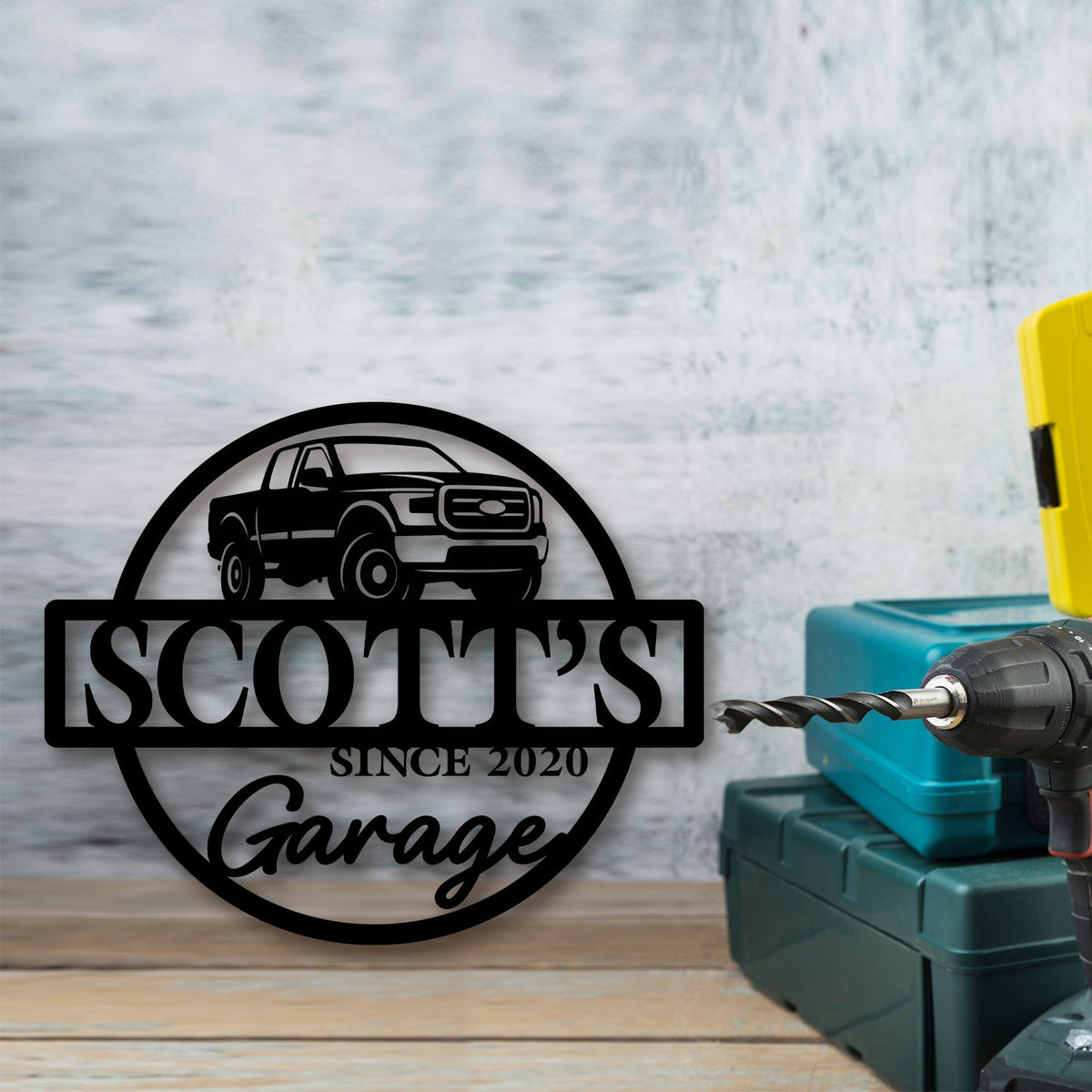 Personalized Monogram Metal Sign Custom Car Garage Sign CH07 896258