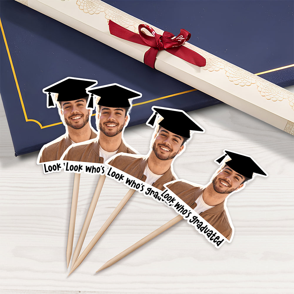 Custom Graduation Photo Look Who's Graduated Cupcake Topper HO82 901384