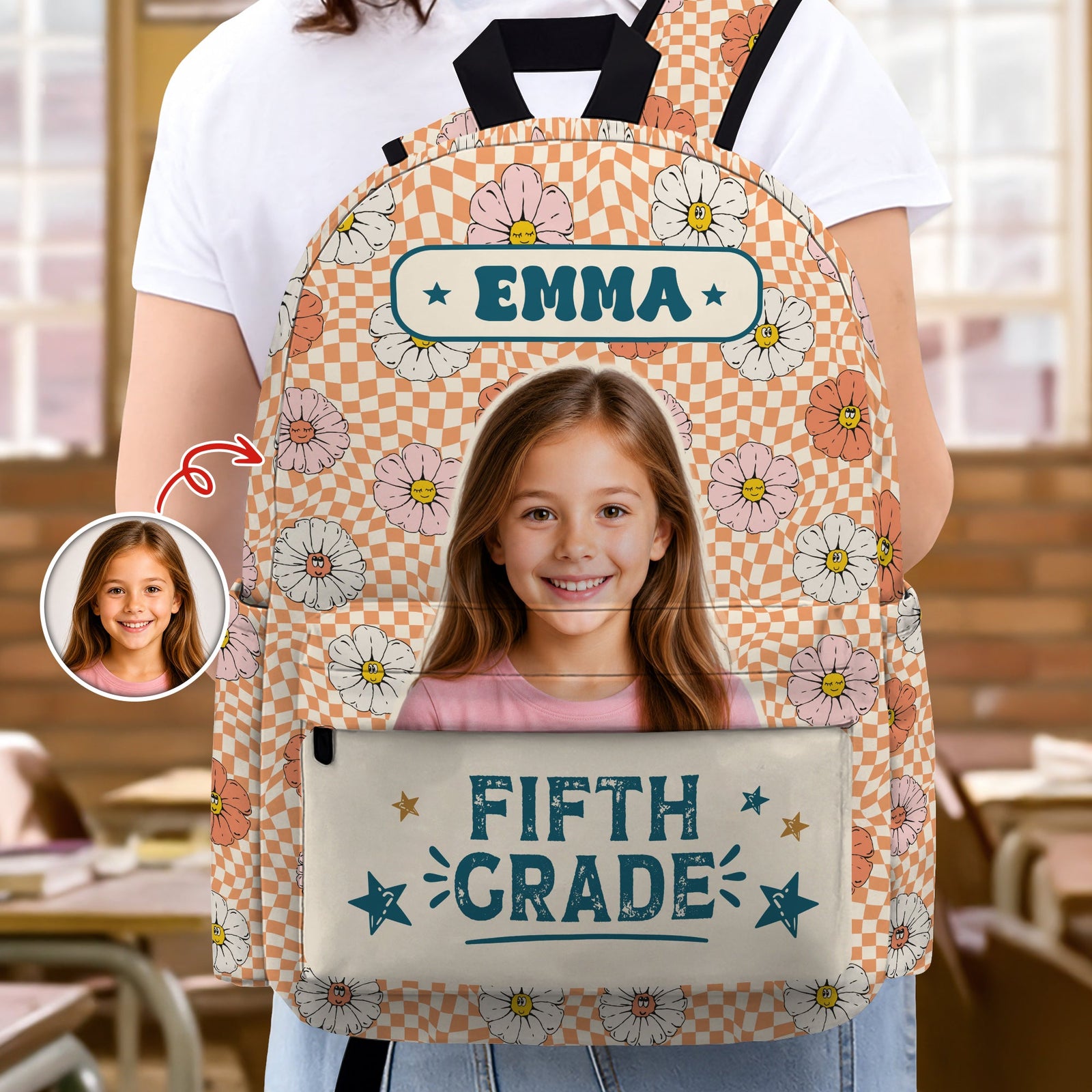 Personalized Photo & Name Retro Kid Backpack Back to School Gift HO82 902794