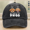 Custom Photo Life Is Better With Dogs Washed Denim Baseball Cap HA75 892582