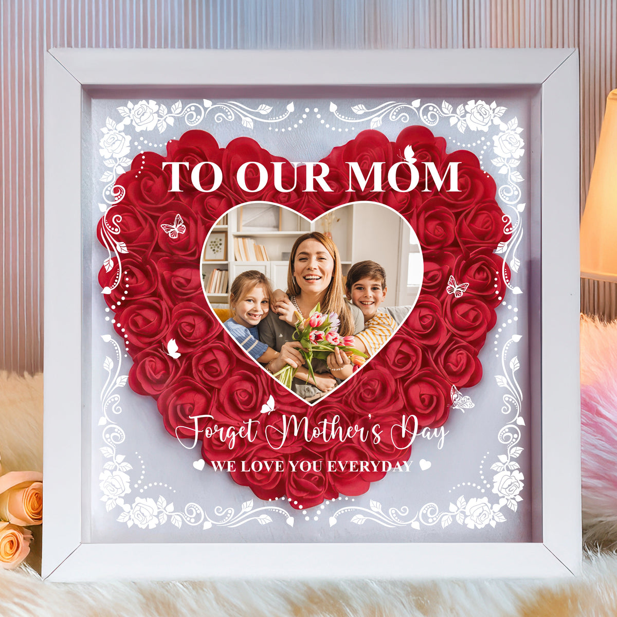 Custom Photo Mom I Love You Everyday Flower Shadow Box Mother's Day Gift HA75 892046
