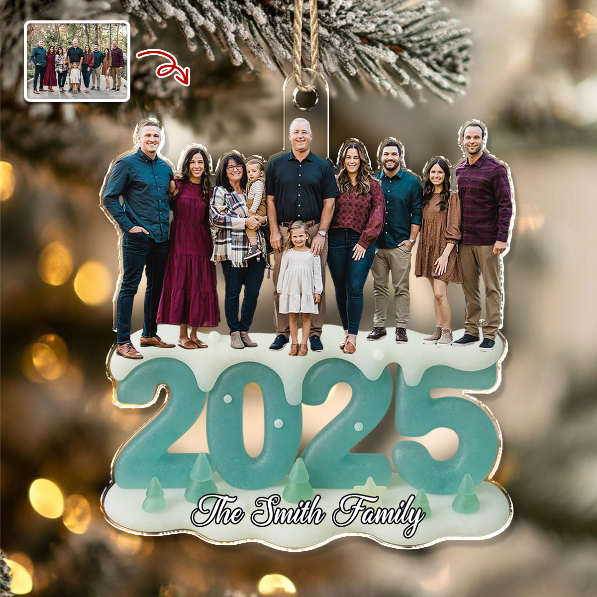 Custom Photo See Through You Family Acrylic Ornament Gift For Mom, Dad, Brother, Sister, Kids HO82 900208