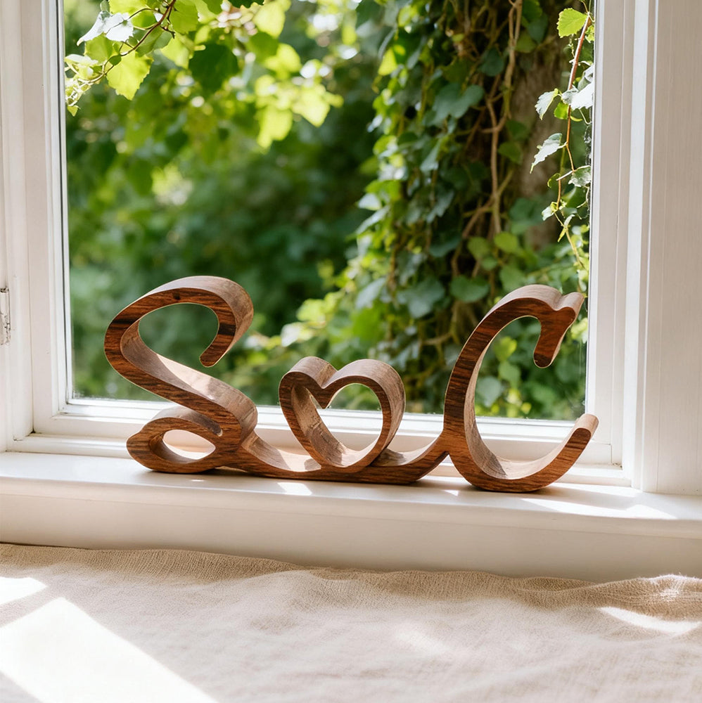 Personalized Couples Initials Wooden Sign with Heart - Anniversary Valentine Wedding Gift for Couples LM32 899175