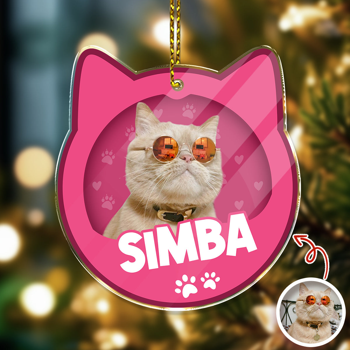 Custom Furry Baby Cat Photo - Personalized Acrylic Ornament Gift For Cat Lovers CH07 899104