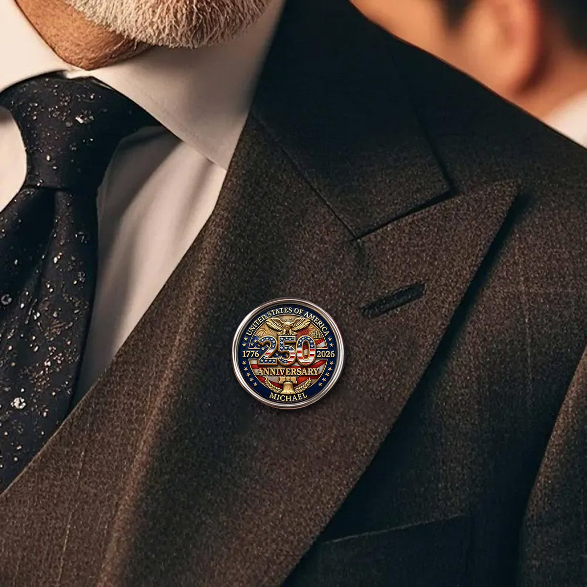 Custom Name American 250 Years Of Freedom Anniversary 1776-2026 Eagle Lapel Pin LM32 899565