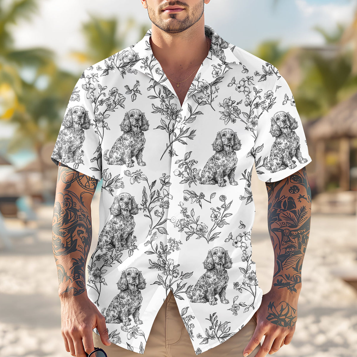 Dog Toile Fabri - Personalized Hawaiian Shirt, Gift For Dog Lover CH07 896076