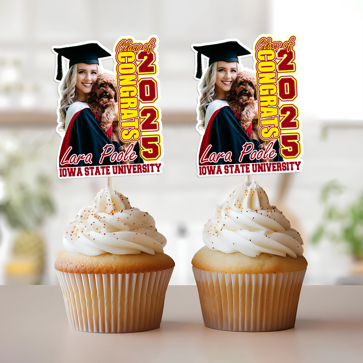 Custom Photo Class of 2026 Graduation Decoration Cupcake Toppers CH07 895292