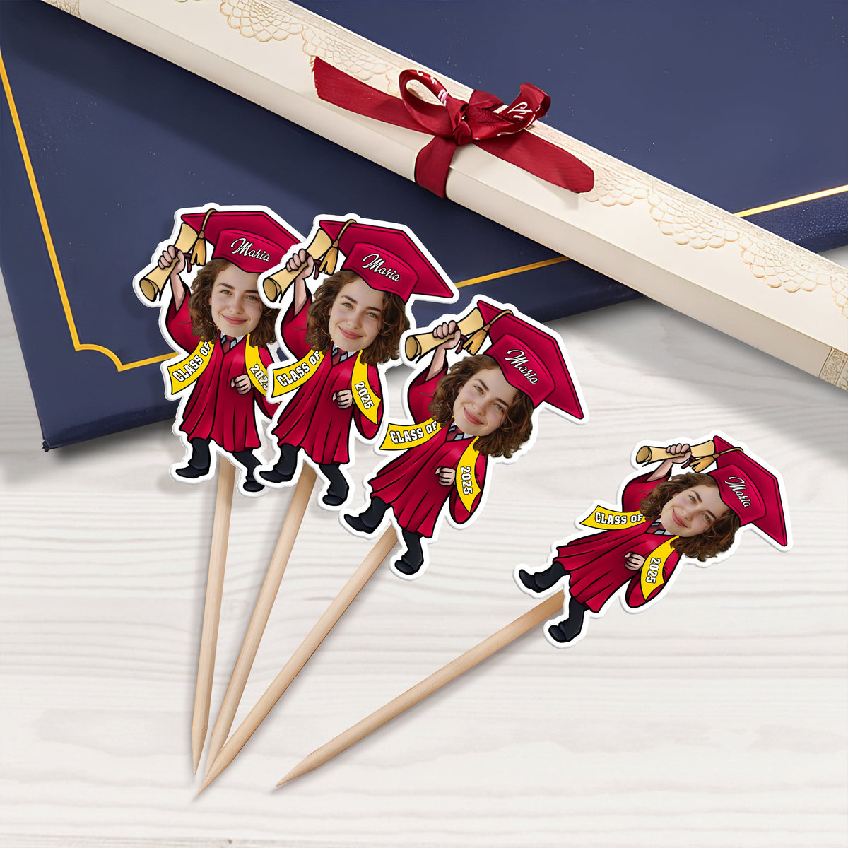 Custom Photo Graduate Personalized Cupcake Toppers Graduation Day Party Decor CH07 895328