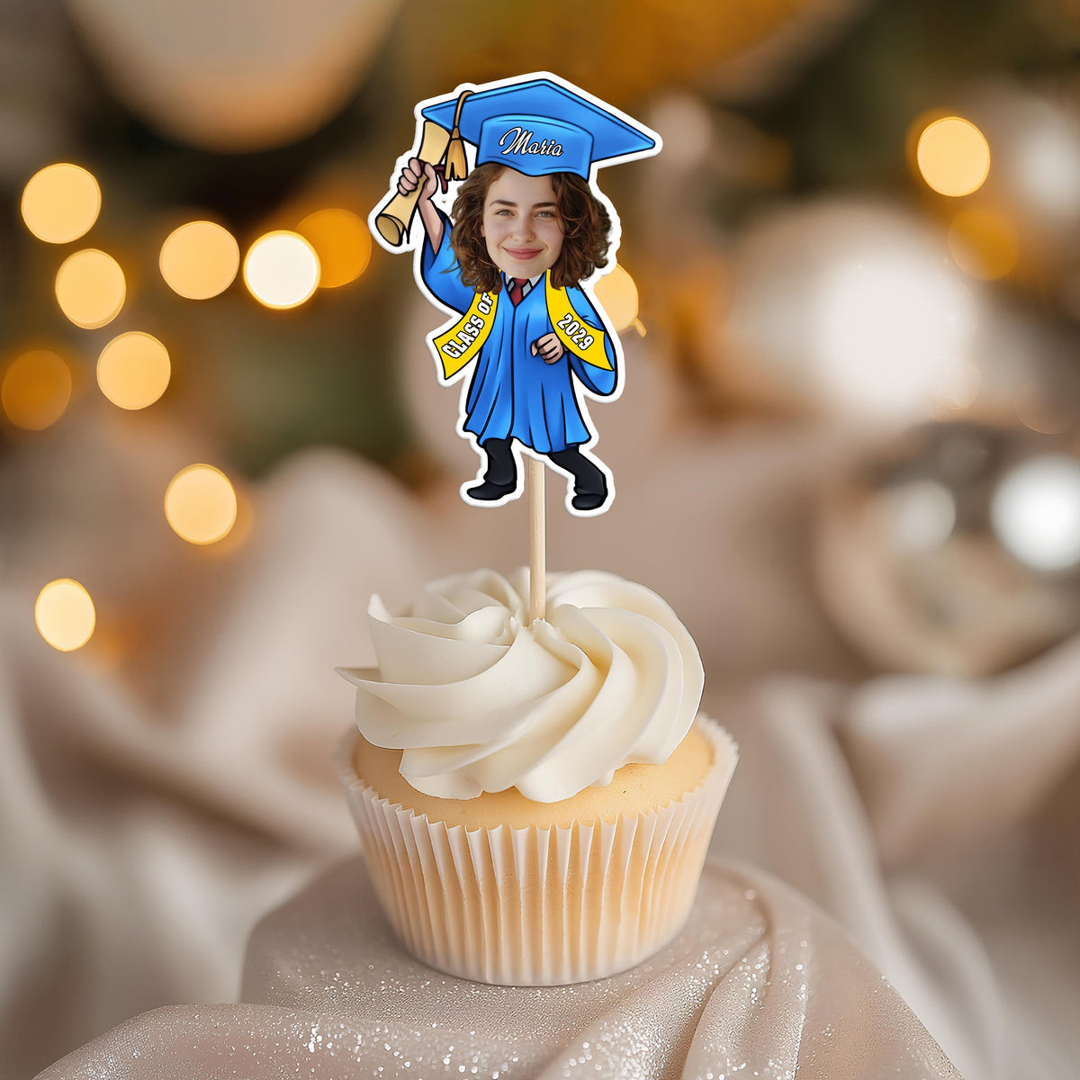 Custom Photo Graduate Personalized Cupcake Toppers Graduation Day Party Decor CH07 895328