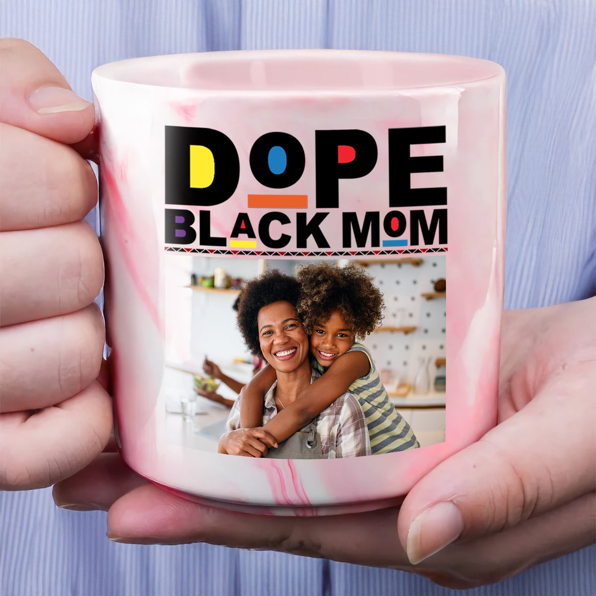 Custom Photo Dope Black Mom Marble Mug Mother's Day Gift CH07 895490