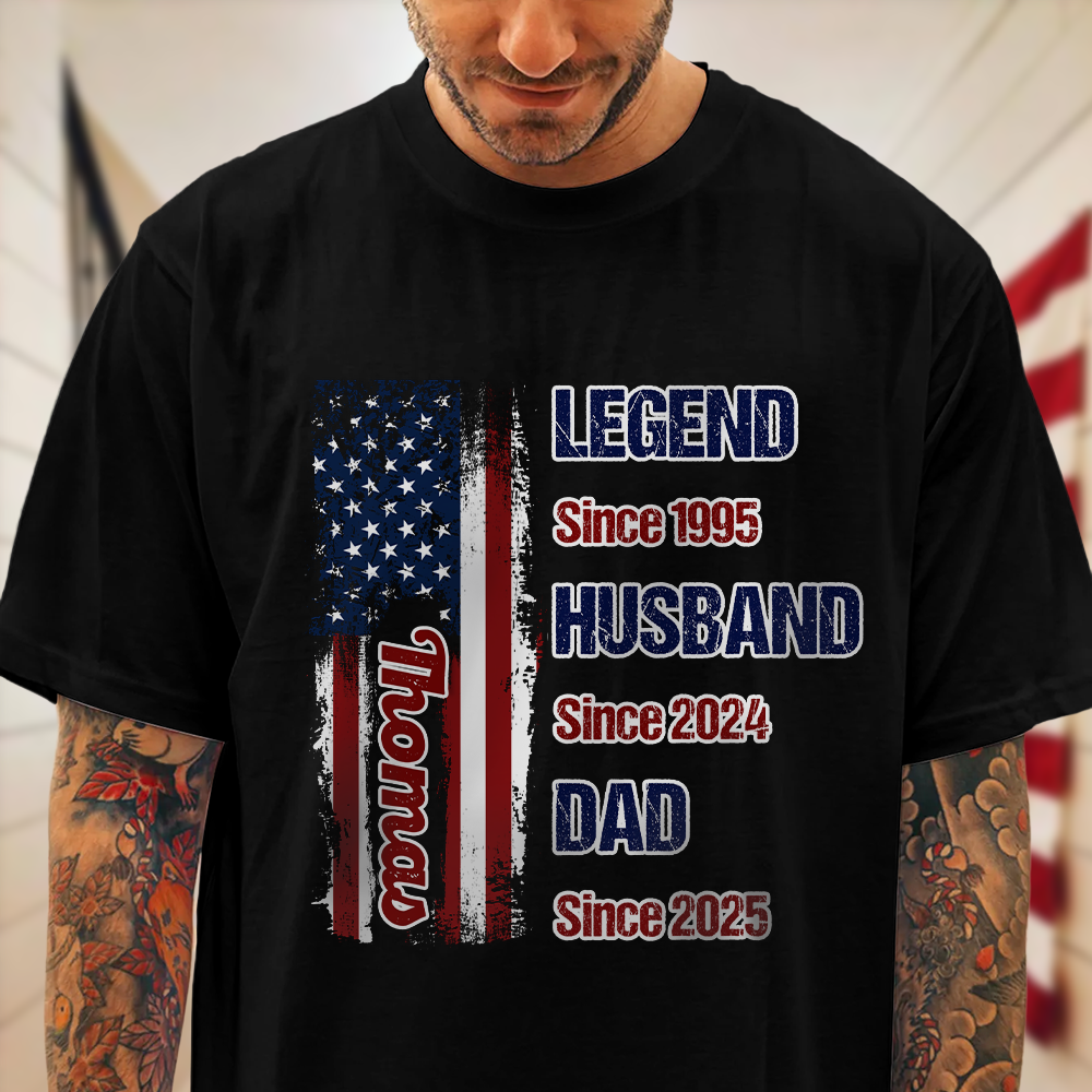 Personalized Legend Husband Dad Papa US Flag Dark Shirt CH07 895832