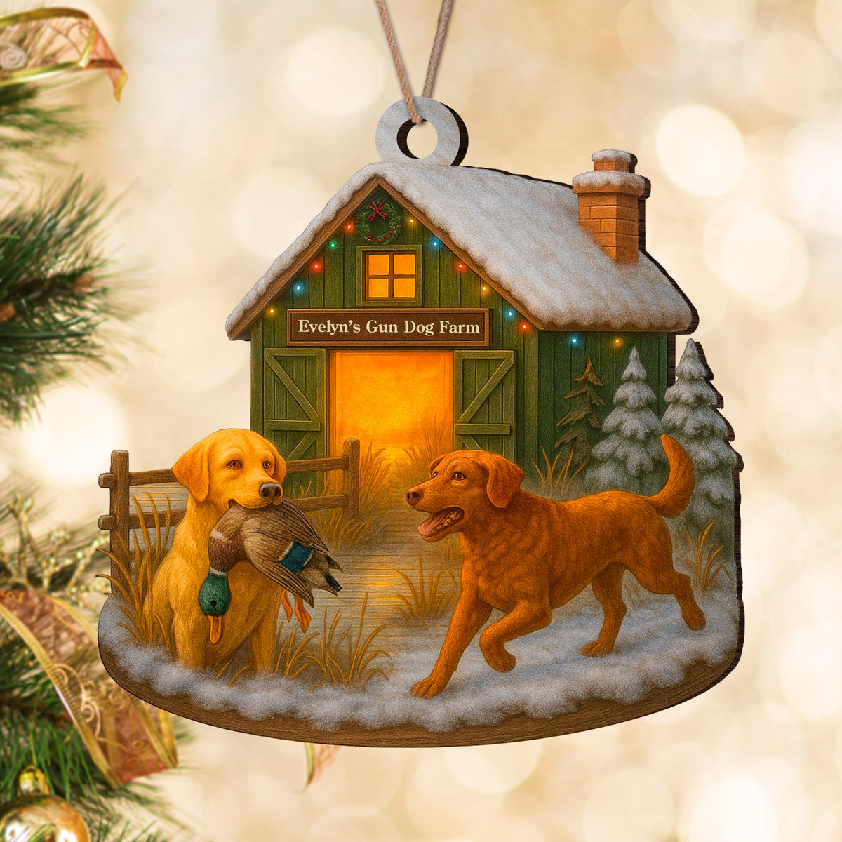 Custom Name Duck Hunting Dog Farm Wood Ornament – Christmas Gifts LM32 893889