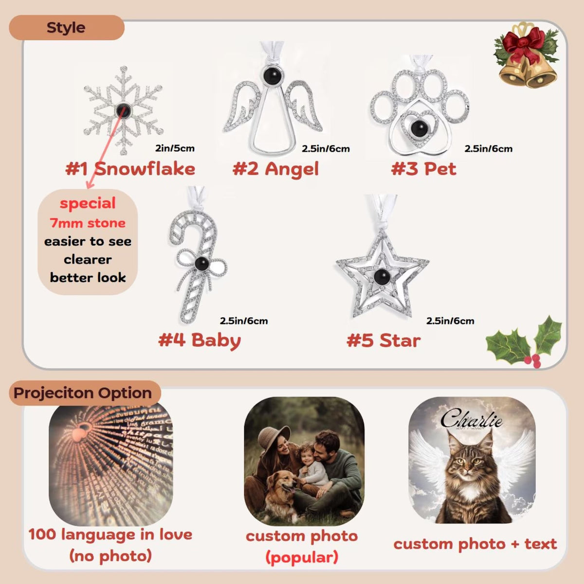 Custom Photo Keep Memory Projection Ornament TH10 896309