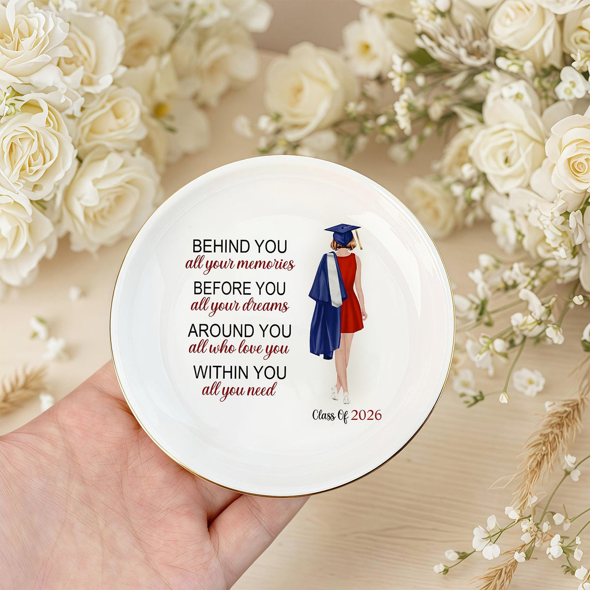 Before You All Your Dreams - Family Personalized Custom Jewelry Dish - Graduation Gift For Family Members, Siblings, Brothers, Sisters 736033