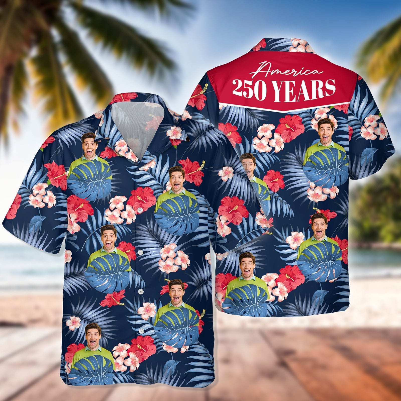 Custom Photo America 250 Years 1776 - 2026 Hawaii Shirt TH10 898373