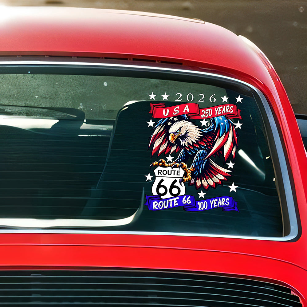 USA 250 Years, Route 66 100 Years Car Window Decal Sticker For Car Lover TH10 898465