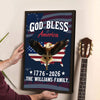 Personalized Patriotic 250th Anniversary God Bless America Eagle 1776–2026 Canvas Poster HO82 901446