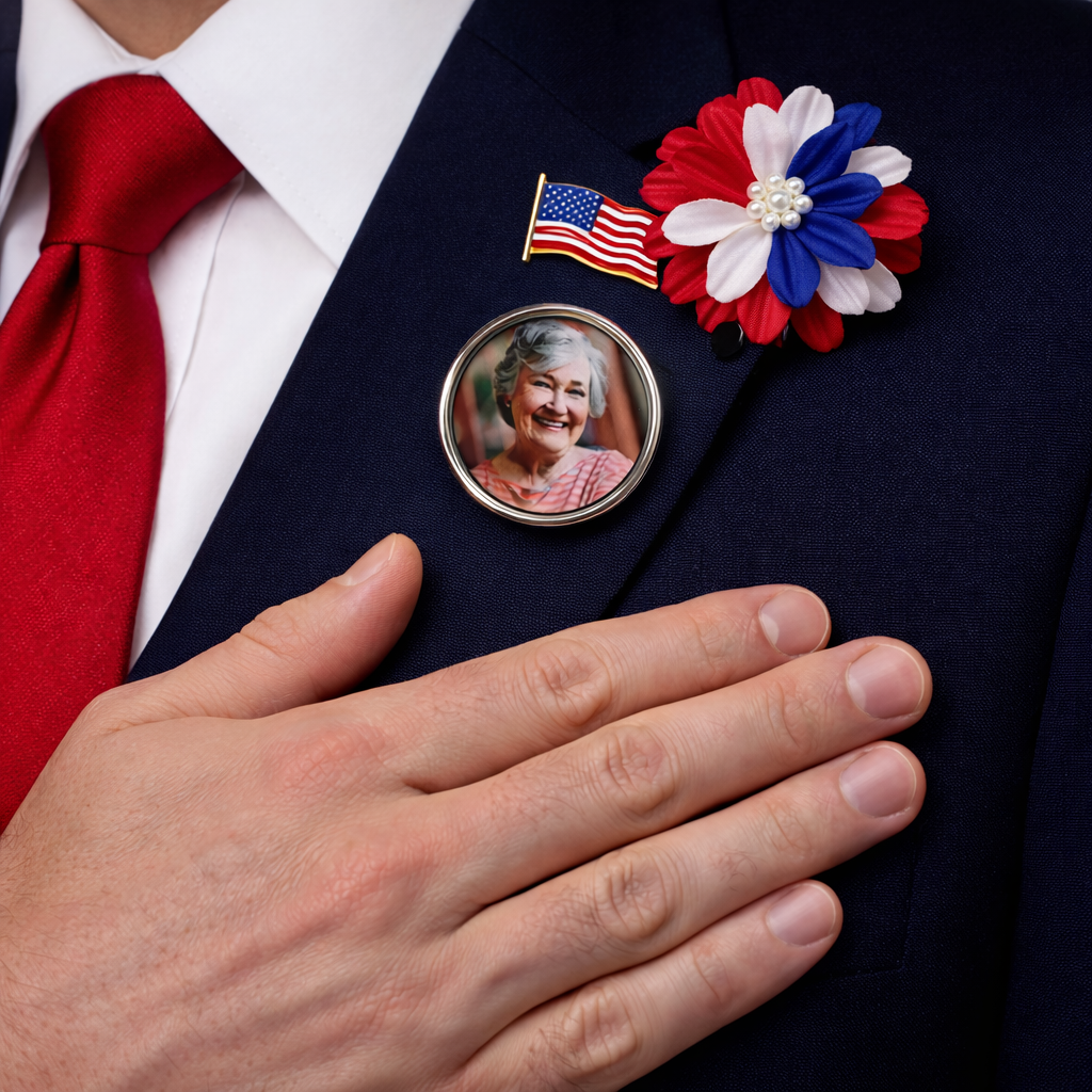 Custom Photo Forever In My Heart Memorial Lapel Pin - Gift for Loss of Loved Ones, In Loving Memory, Family Memorial Gifts HO82 901756
