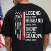 Personalized Legend, Husband since 4th of July Back Dark Shirt Gift for Hunting Dad HA75 920776