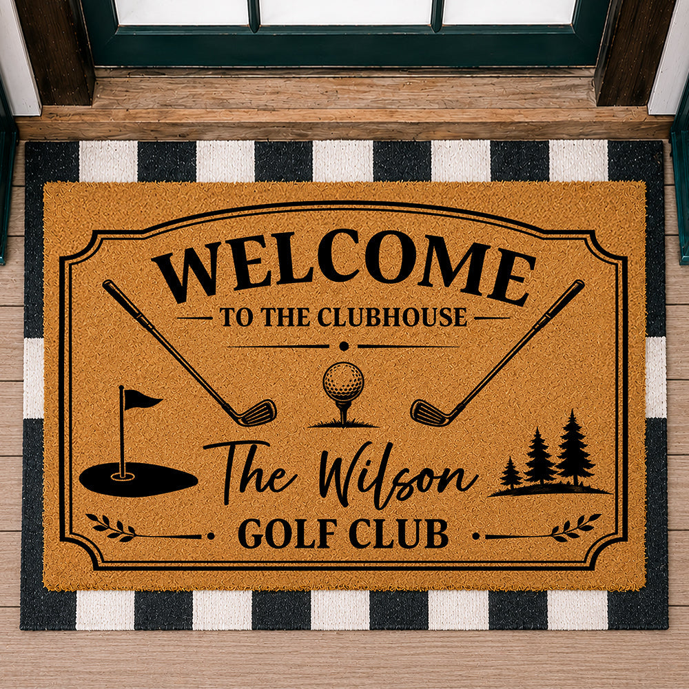 Custom Family Name Welcome To The Clubhouse Doormat For Golf Lover TH10 169861