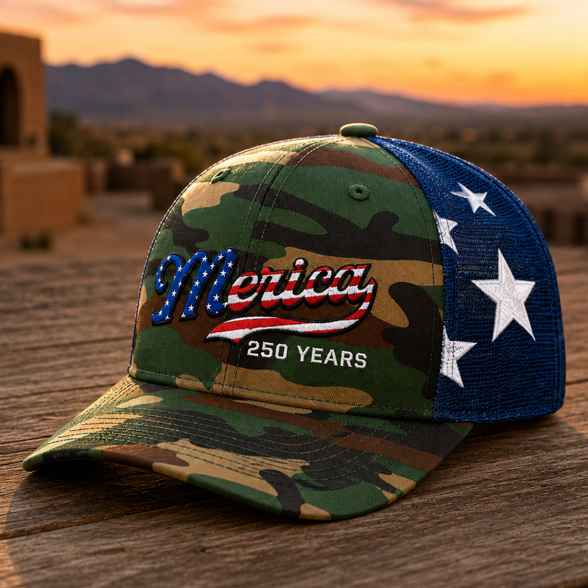 Merica 250 Years USA Patriotic Embroidered Trucker Hat HO82 902718