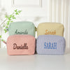 Personalized Name Monogrammed Seersucker Toiletry Bag - Gift For Mom, Girlfriend, Women, Summer Gift HO82 902942