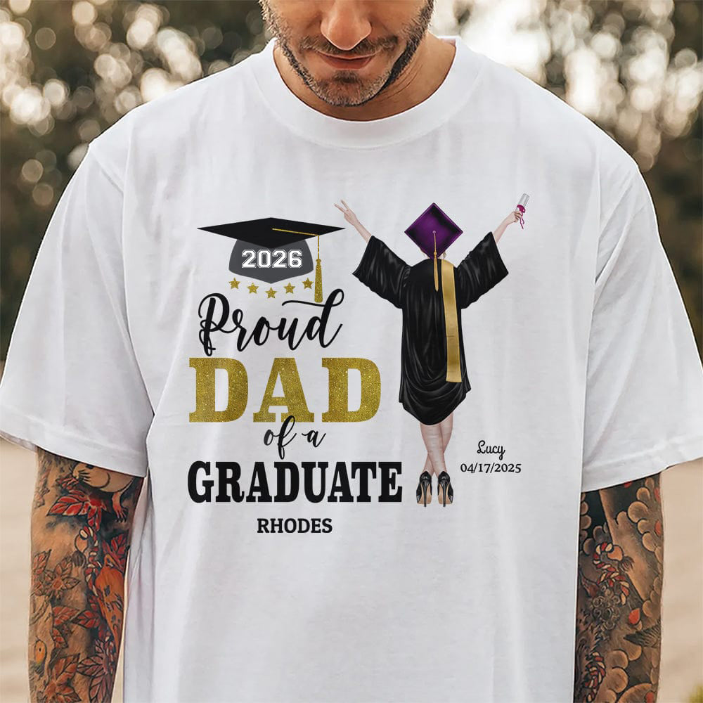 Proud Dad Proud Mom of a Graduate Graduation Shirt 888887