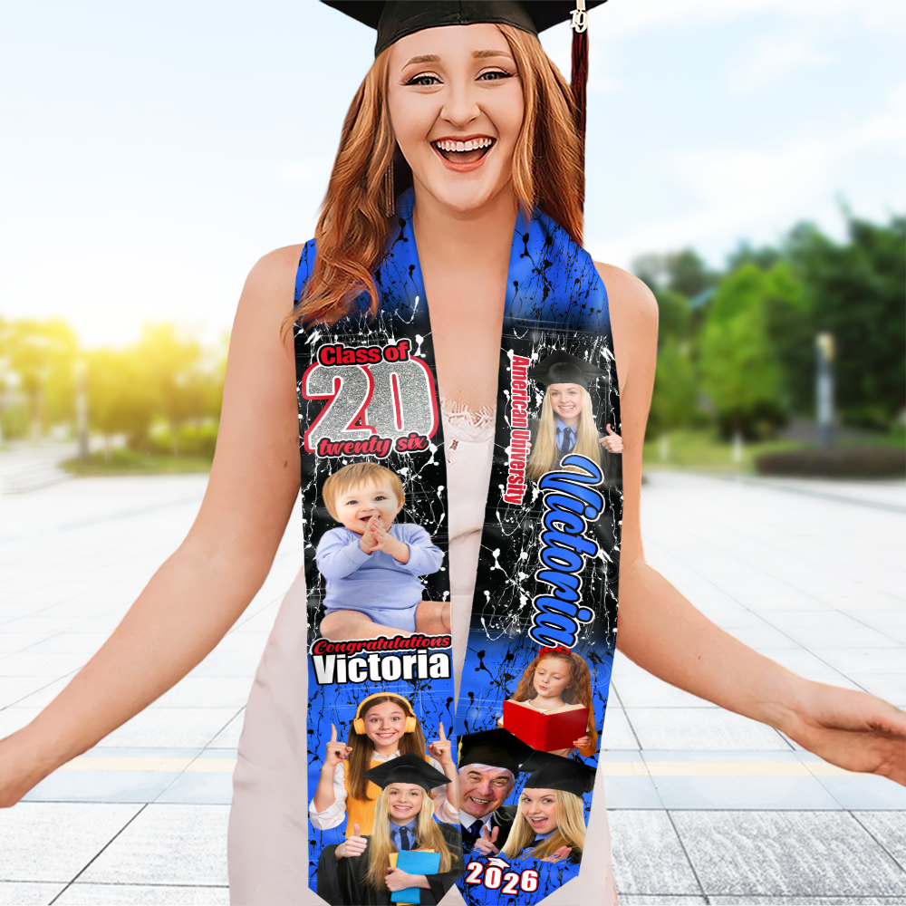 Custom Photo Class of 20 Twenty Six Gradauation Stoles N369 890455