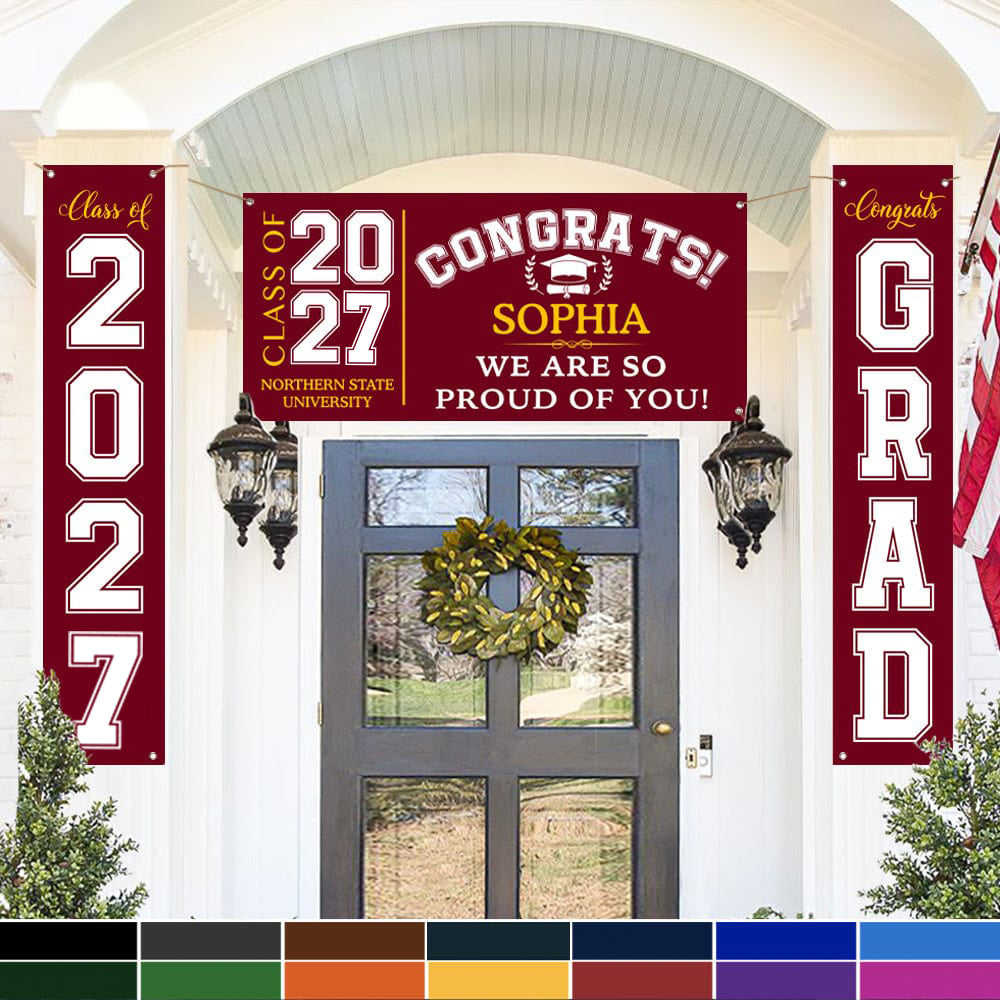 Congrats Class of 2026 Banner Combo 3 Pieces, Graduation Day, Senior Gift 890295