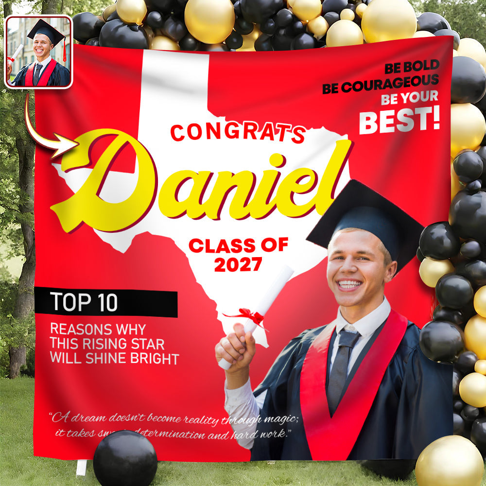 Custom Photo Graduation With US States Grad Of The Year 2026 Backdrop LM32 899217