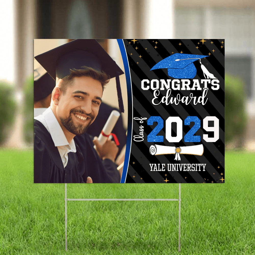 Congrats Class of 2026 Custom Image Yard Sign - Graduation Day, Senior Gift 889869
