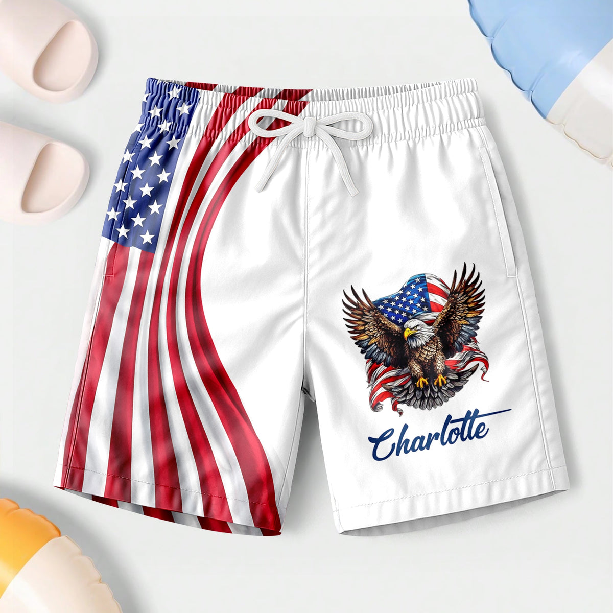 Personalized American Pride Patriotic 250th Anniversary Eagle Beach Short HA75 920880