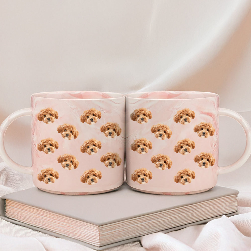 Custom Portrait Photo For Dog Cat Lover Marble Mug TH10 892511