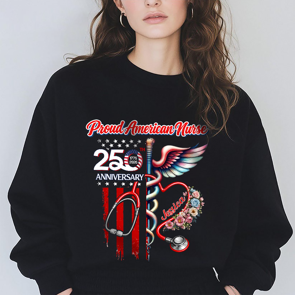 Custom Name Proud American Nurse With America 250 Dark Shirt HO82 901290