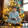 Custom Photo A Guy Addicted To Reading Books Acrylic Ornament For Book Lovers HO82 894740