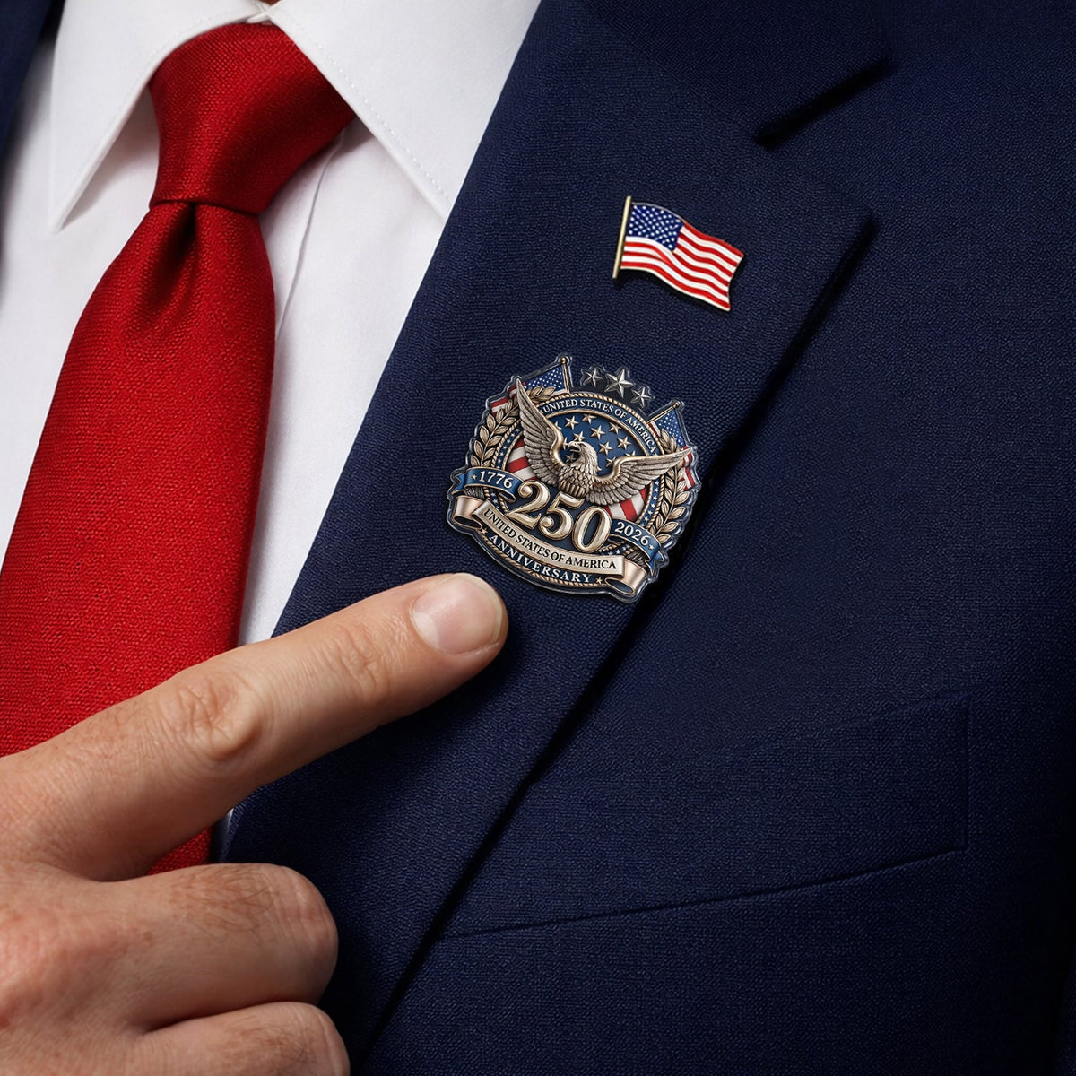 USA 250th Anniversary, 1776-2026 America 250 Emblem Semiquincentennial Acrylic Pin HA75 920944