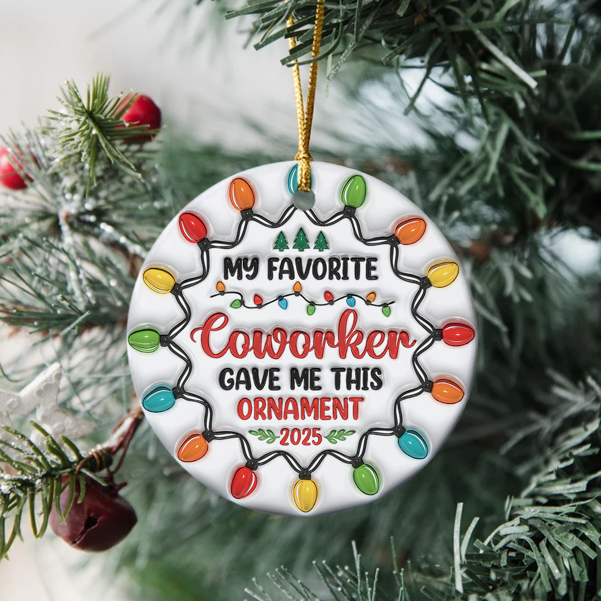 Custom 3D Inflated Effect Printed Ceramic Ornament Christmas Gift for Jobs & Family TH10 894837