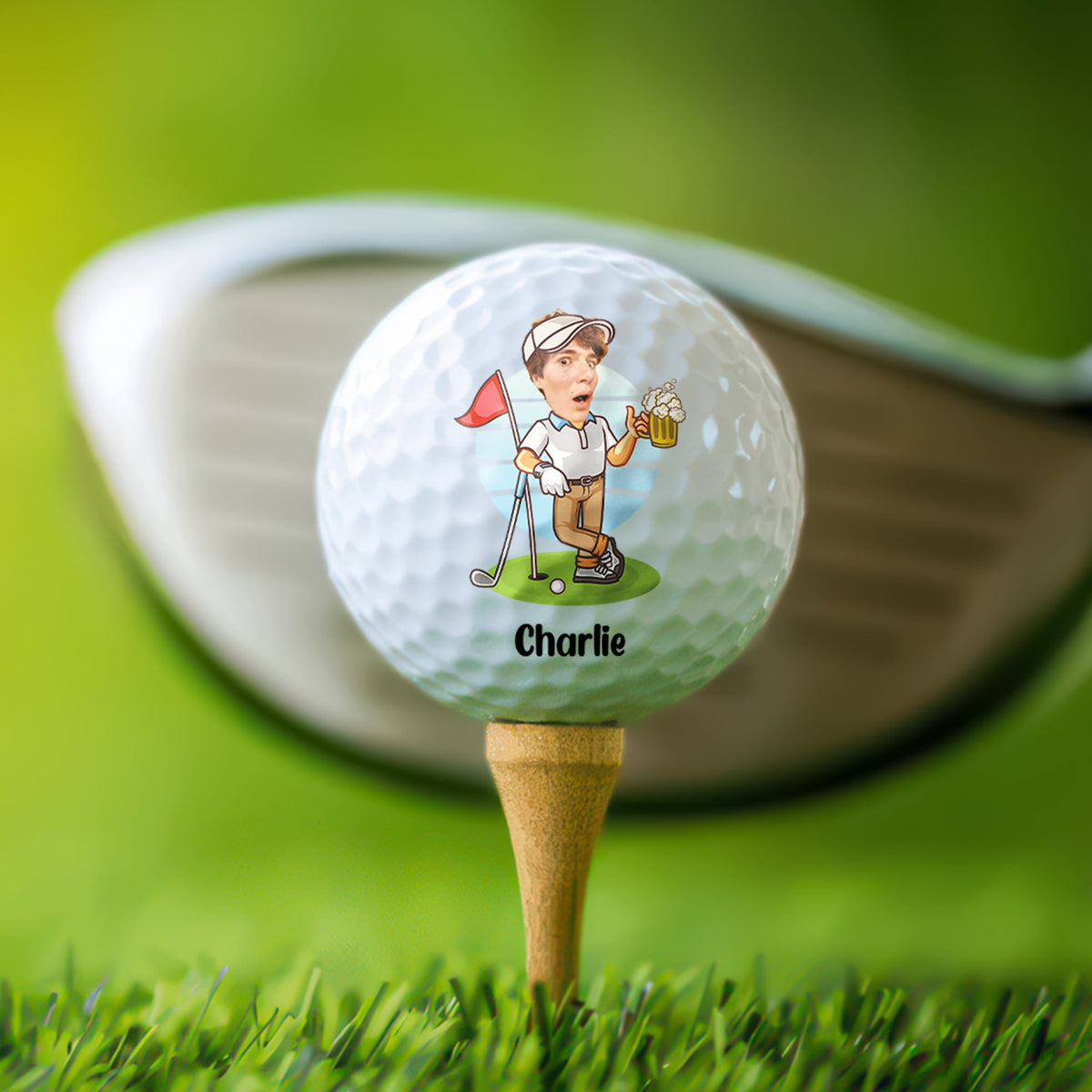 Custom Funny Face Best Dad Best Mom By Par Golf Ball HO82 900808