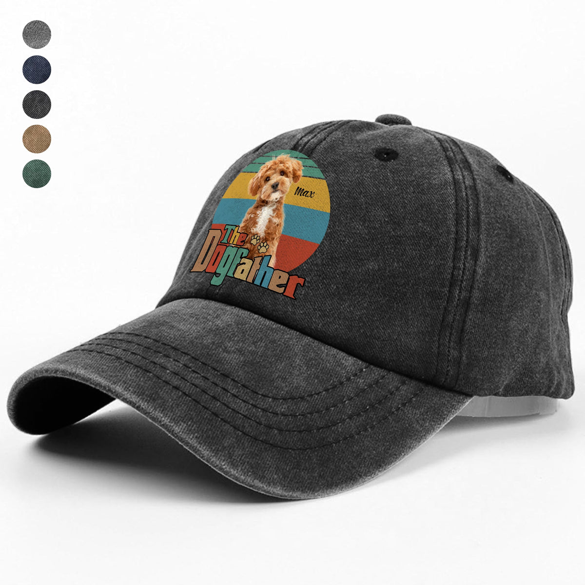 Custom Pet Photo The Dog Cat Father Washed Denim Baseball Cap For Dog And Cat Lovers HO82 894442