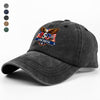 250th Anniversary 1776-2026 Eagle USA Semiquincentennial Patriotic Washed Denim Baseball Cap HA75 921014